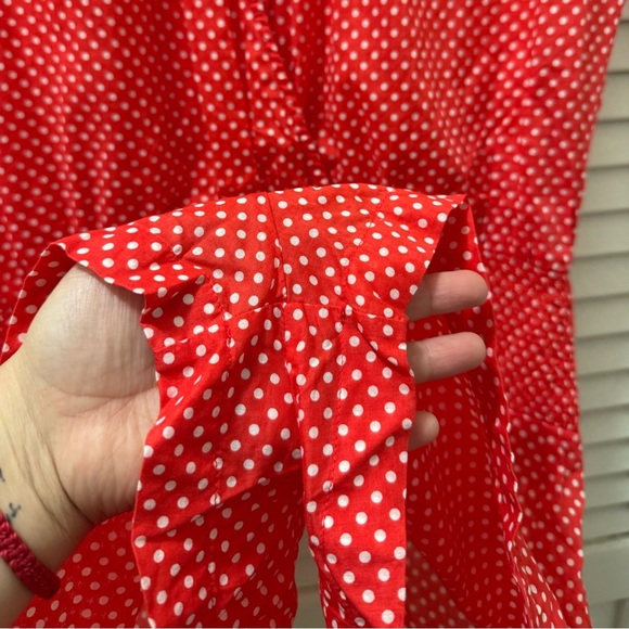 Juicy Couture Polka Dot Smocked Waistband Cover up Romper - Picture 4 of 5